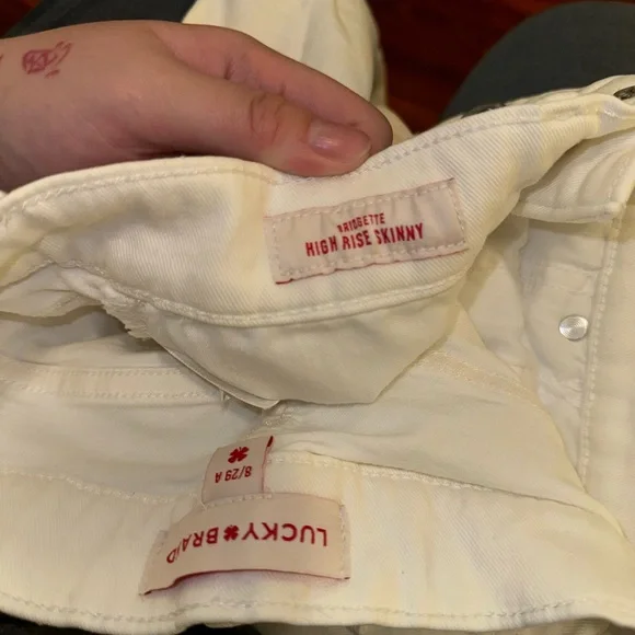 Lucky Brand White Buttoned Up High Rise Skinny Jeans - Picture 3 of 5